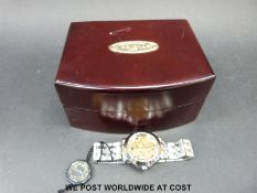 Meridian automatic gentleman's wristwatch, movement visible through dial and back,