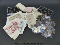 A small collection of world and UK coinage, George II onwards including very small silver content,