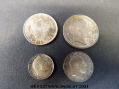 Edward VII maundy fourpence 1902, a 1902 twopence, and a 1902 penny,