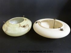 Two vintage/retro glass plaffoniers