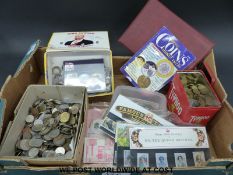 An amateur coin collection in the whole to include world and UK coins, silver content,