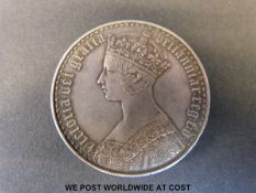 A Queen Victoria Gothic crown 1847, very fine condition,