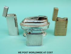 A white metal cased lighter with enamel and chased decoration of a horse's head stamped 925,