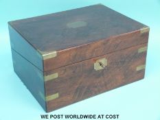 A 19thC mahogany brass bound and inlaid writing slope (W30.
