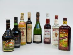 A quantity of festive alcohol including Captain Morgan and Myers's rum, Beefeater gin, Bailey's,