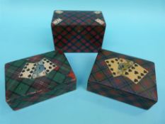 Three tartanware card boxes comprising McPherson,