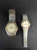 Two Ebel wristwatches, one ladies and one gentleman's.