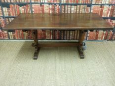 An oak refectory table (H77xL183xW95cm)