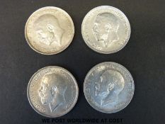 An EF 1914 half crown together with an EF 1915 example,