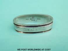 A Georg Jensen white metal oval napkin ring (43g)