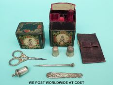 A tooled leather 'Lady's Companion' case, height 9.