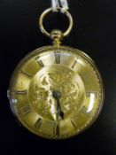 An 18ct gold gentleman's pocket watch with key-wind movement numbered 8597,