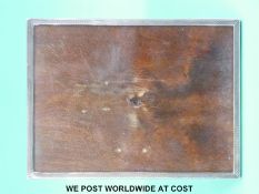 A George V engine turned hallmarked silver photograph frame, Birmingham 1928,