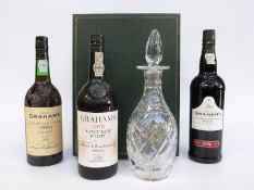 Grahams 1975 vintage port with decanter,
