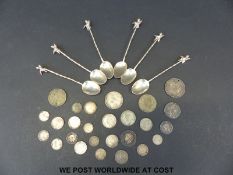 A cachet of English and Dutch silver coins,