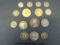 A collection of Georgian and Victorian silver coinage,