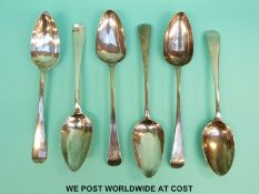 Three Georgian hallmarked silver tablespoons,