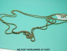 A 9ct rose gold belcher guard chain (20g)