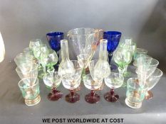 A collection of glassware including lemonade set,