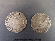 An Edward VI (1549-53) shilling, good detail but severely cracked,