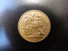 A 1886 gold full sovereign,Melbourne mint,