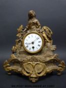 A figural French mantel timepiece,