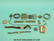 A quantity of silver and other collectables to include Aurar Island coin bracelet,