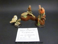 A Border Fine Arts limited edition (272/500) yellow-necked wood mouse together with two Country