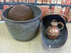 A copper copper, coal scuttle,