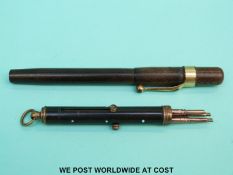 A bakelite Swan fountain pen with a 14ct nib and a tri-coloured pencil set with turquoise