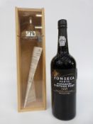 Fonseca 1996 vintage port in wooden display box with funnel and paperwork, 70cl,