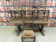 An oak refectory table (H75xW184xD83cm)