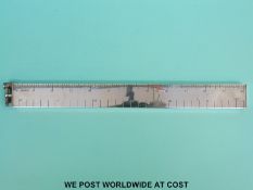 A Dunhill 12inch silver plated lighter formed as a ruler