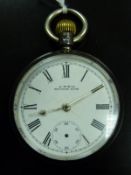 Waltham hallmarked silver keyless wind pocket watch with subsidiary seconds dial,