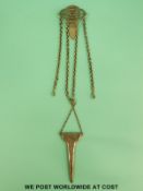 A Victorian hallmarked silver scissor sheath, London 1874, makers mark JR,