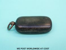 A silver double sovereign holder with chequered niello decoration and import marks for Birmingham