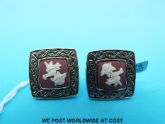 A pair of silver cufflinks by Stephen Webster for Wedgwood in rose design