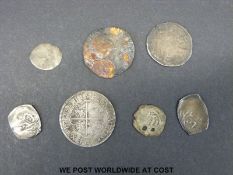 A 1723 Spanish 2 Reales piece F-VF,