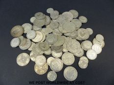 Approximately 598g of pre-1947 UK silver coinage