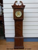 An apprentice piece mahogany miniature longcase clock (89cm tall)