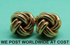 A pair of 9ct gold knot earrings