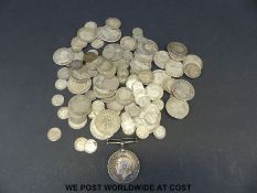 A quantity of pre-1920 UK silver coinage, William IV onwards, largely Victorian,