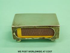 A hallmarked silver match holder, B'ham 1903 maker H & T,