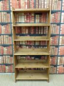 A pine waterfall bookcase (H200xW93xD32cm)