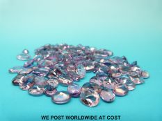 A packet of loose amethyst including oval,