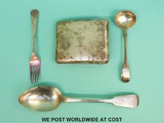 A Georgian hallmarked silver spoon,