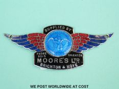 A guilloche enamel vintage car dashboard plaque or St.