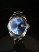 Rolex Oyster Perpetual Air King Date gentleman's wristwatch with stainless steel hands and baton