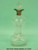 An Edward VII hallmarked silver mounted glug decanter, London 1901, height 29.