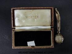 Vertex 9ct gold ladies wristwatch